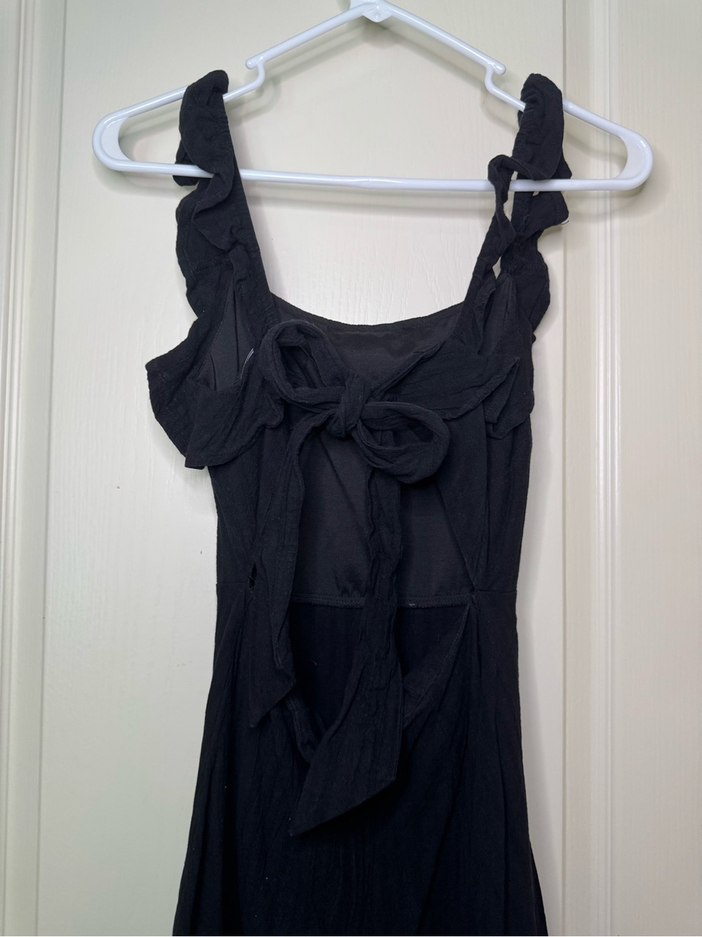 Lulu's Black Ruffle-Shoulder Mini Dress - Picture 3 of 4